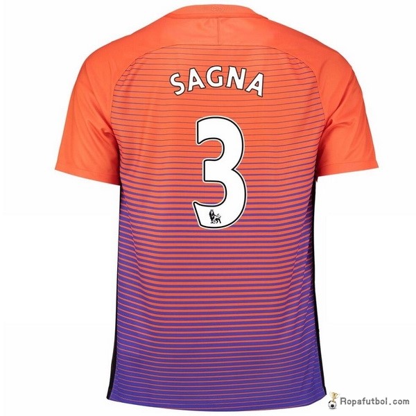 Camiseta Manchester City Replica Tercera Ropa Sacna 2016/17 Naranja